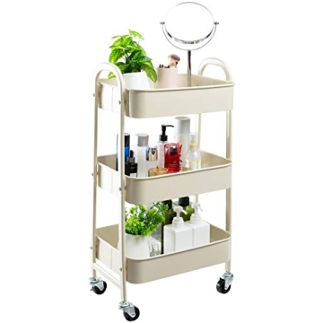 AGTEK Makeup Cart - Stylish 3 Tier Mobile Organizer