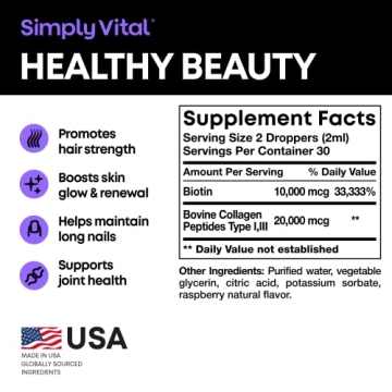 Simply Vital Liquid Biotin & Collagen for Healthy Beauty
