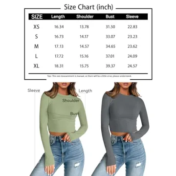 Baby Blue Long Sleeve Crop Tops for Women 2024