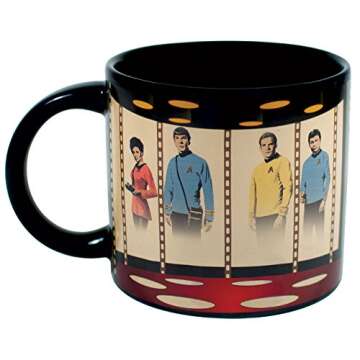Unemployed Philosophers Guild Star Trek Transporter Heat Transforming Mug - Hot Coffee Beams Down Kirk, Spock, McCoy, and Uhura, Comes in Fun Box,14oz