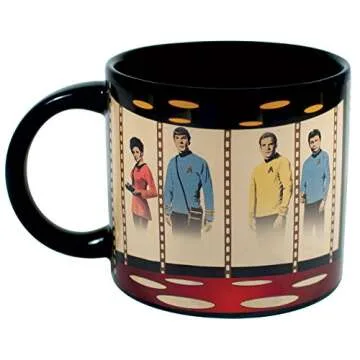 Unemployed Philosophers Guild Star Trek Transporter Heat Transforming Mug - Hot Coffee Beams Down Kirk, Spock, McCoy, and Uhura, Comes in Fun Box,14oz