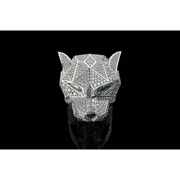 Ssjewel Full Iced Out Panther Ring 14K Gold Plated Jewelry
