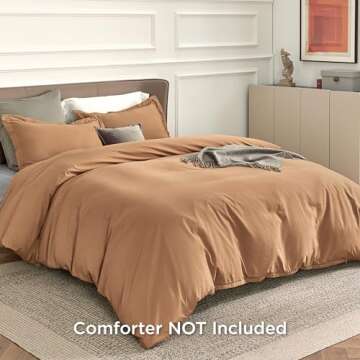 Bedsure King Size Duvet Cover Set - Ultra Soft Bedding with Zipper Closure, 3-Pieces in Burnt Orange