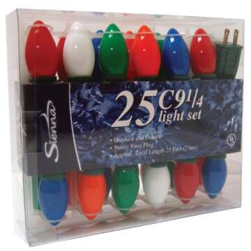 Good Tidings Northlight Holiday Light Set, 25-Lights, Ceramic Multi-Colored C9