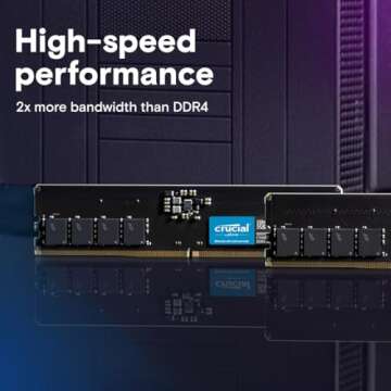 Crucial RAM 16GB Kit (2x8GB) DDR5 5600MHz (or 5200MHz or 4800MHz) Desktop Memory CT2K8G56C46U5