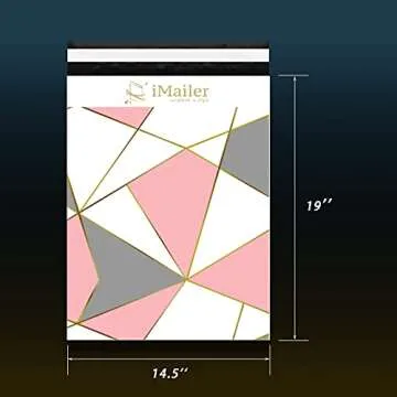 100 Count Triangle Print Poly Mailer Shipping Bags | Durable Self Seal Envelopes