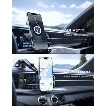 CHGeek Wireless Car Charger, 2025 Upgrade 15W Fast Charging Auto Clamping Car Phone Holder Charger, ...