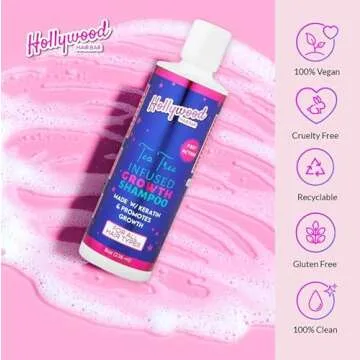Hollywood Hair Bar Growth Shampoo - Infused with Herbal Supplements, Everyday use, 8oz
