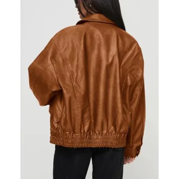 PRETTYGARDEN Women's Faux Leather Motorcycle Jacket