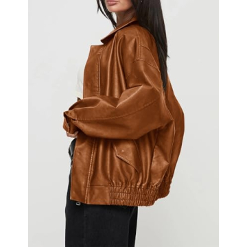 PRETTYGARDEN Women's Faux Leather Motorcycle Jacket