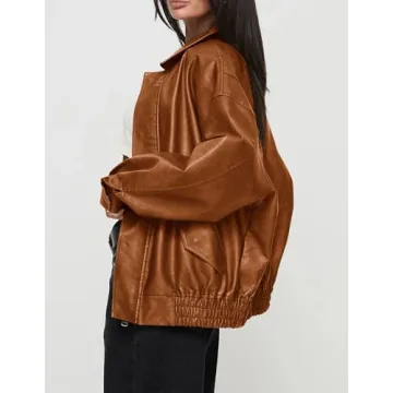 PRETTYGARDEN Women's Faux Leather Motorcycle Jacket