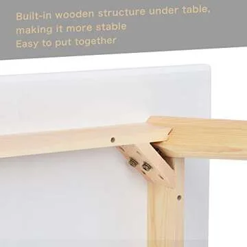 GreenForest Dining Table Mid Century Modern Rectangular Kitchen Leisure Table with Solid Wooden Legs 47.2'' x 27.6''x 30'', White