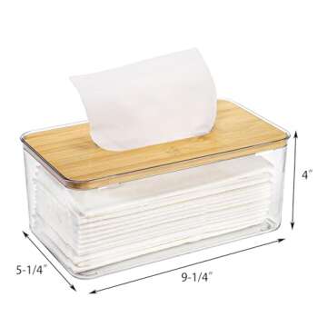 Jucoan 2 Pack Clear Acrylic Tissue Box Cover – Elegant and Functional
