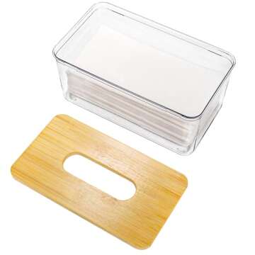 Jucoan 2 Pack Clear Acrylic Tissue Box Holder for Home