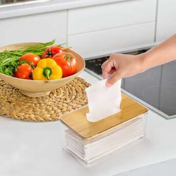 Jucoan 2 Pack Clear Acrylic Tissue Box Holder for Home