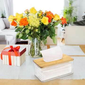 Jucoan 2 Pack Clear Acrylic Tissue Box Holder for Home