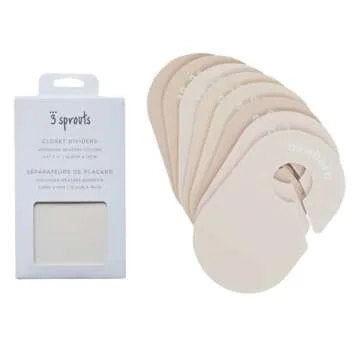 3 Sprouts Baby & Toddler Hanger Closet Dividers Set of 8 - Durable Baby Clothes Organizer, Nursery Closet Organization for Baby Clothing by Size or Age from Infant to Toddler Boy & Girl - Neutral