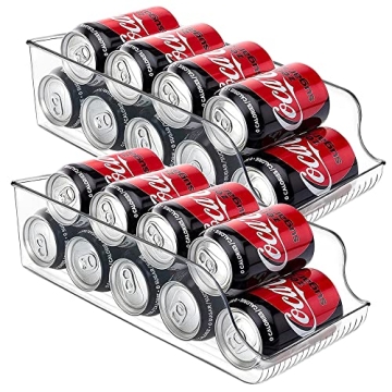 TOPULORS 2 Pack Soda Can Organizer for Refrigerator Durable Coke Beverage Holder for Fridge, Storage...