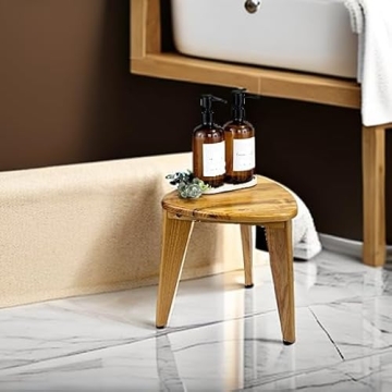 Beautiful Teak Shower Stool for Shaving & Storage