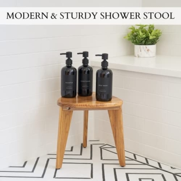Beautiful Teak Shower Stool for Shaving & Storage