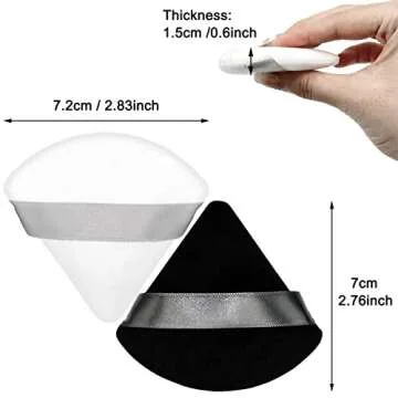 12 Soft Triangle Powder Puffs for Flawless Makeup Application