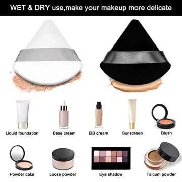 12 Soft Triangle Powder Puffs for Flawless Makeup Application