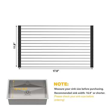 Roll Up Over The Sink Dish Drying Rack Kitchen Rolling Dish Drainer, Foldable Sink Rack Mat Stainles...