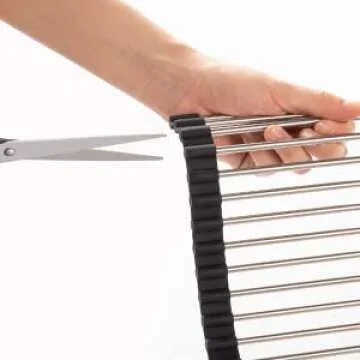 Roll Up Over The Sink Dish Drying Rack Kitchen Rolling Dish Drainer, Foldable Sink Rack Mat Stainless Steel Wire for Kitchen Sink Counter (17.8"x11.8")