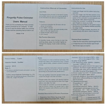 Rechargeable Pulse Oximeter Fingertip for Accurate Health Monitoring