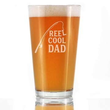 Funny Fishing Pint Glass for Dad - 16 oz