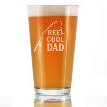 Funny Fishing Pint Glass for Dad - 16 oz