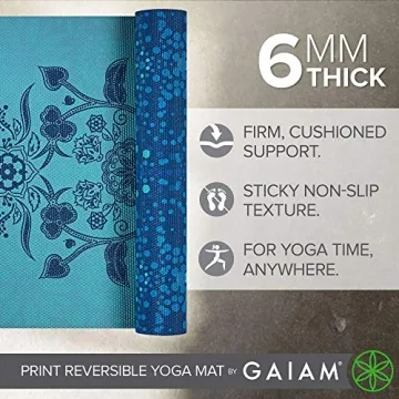 Gaiam Yoga Mat Reversible Extra Thick Non Slip Mat