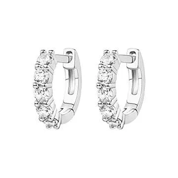 Elegant PAVOI 14K White Gold Cuff Earrings for Sensitive Ears