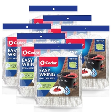 O-Cedar EasyWring Mop Refill Pack of 6 for Efficient Cleaning