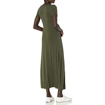 Stylish Amazon Essentials Women's Maxi Dress in Dark Olive