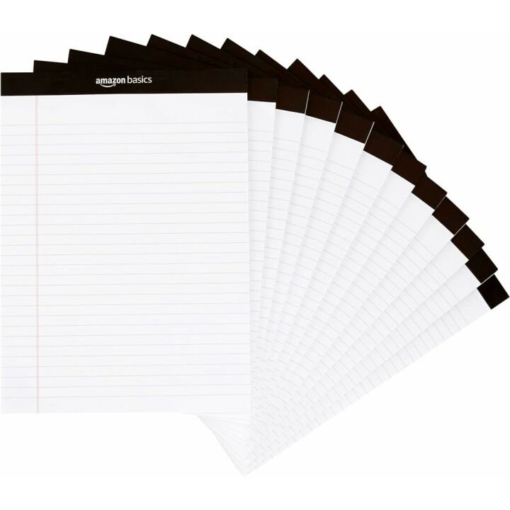 Amazon Basics Lined Writing Notepad - Wide Ruled