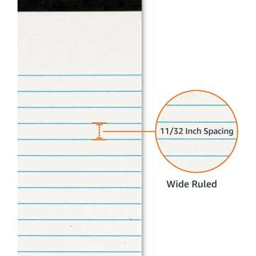 Amazon Basics Lined Writing Notepad - Wide Ruled