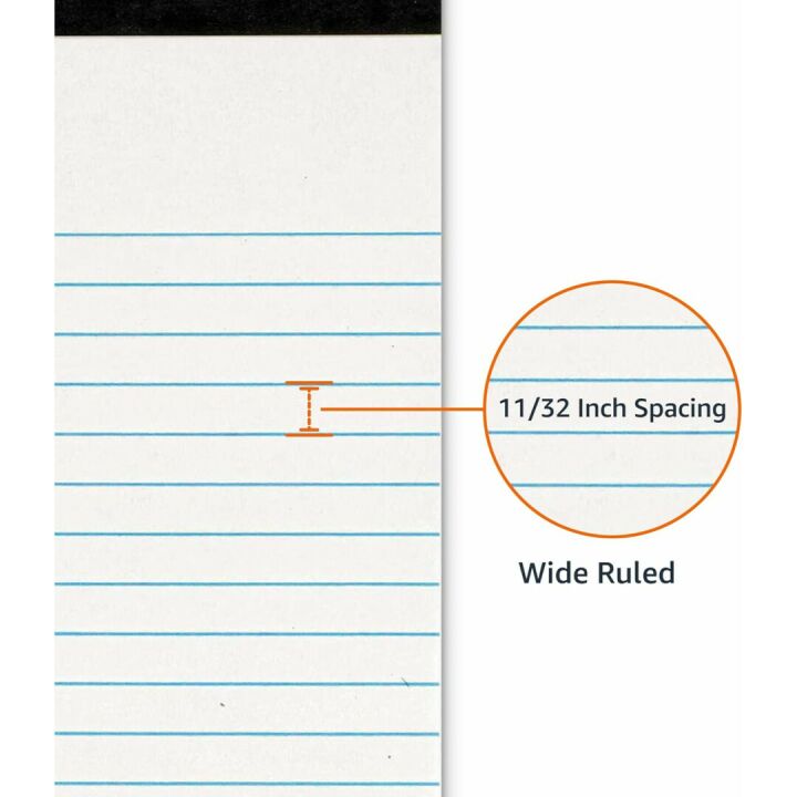 Amazon Basics Lined Writing Notepad - Wide Ruled