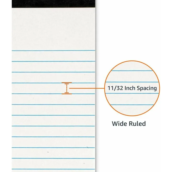 Amazon Basics Lined Writing Notepad - Wide Ruled