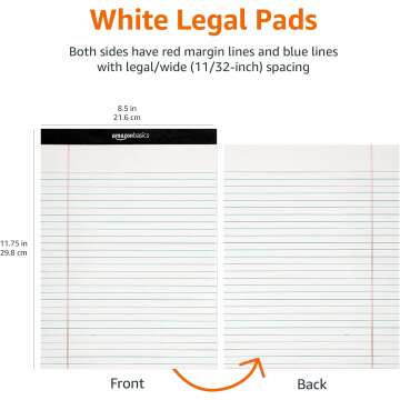 Amazon Basics Lined Writing Notepad - Wide Ruled