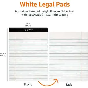 Amazon Basics Lined Writing Notepad - Wide Ruled