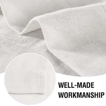 H.VERSAILTEX Natural Linen Blended Curtains 108 Inches Length 2 Panels Textured Woven Linen Sheer Curtain Drapes for Living Room/Bedroom Light Filtering Rod Pocket Casual Draperies - Off White