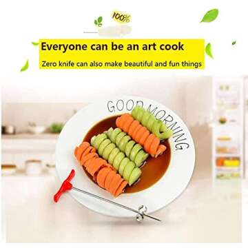 2pcs Vegetables Spiral Knife Carving Tool Carrot Cucumber Manual Spiral Screw Slicer Cutter Spiraliz...