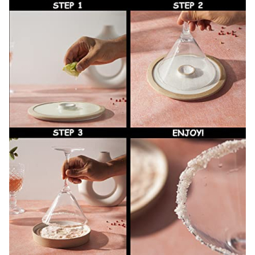 Ceramic Bar Salt Rimmer Set 5.5” for Cocktails and More