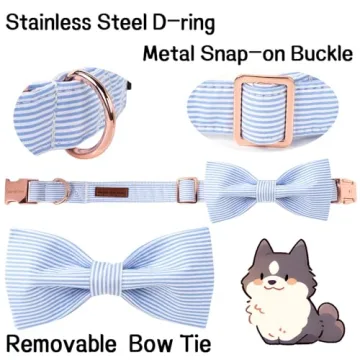 Unique Bowtie Dog Collar for Stylish Pets in Various Sizes