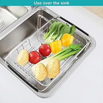iPEGTOP Expandable Dish Drying Rack with Utensil Holder