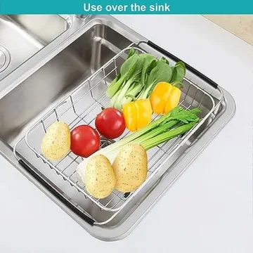 iPEGTOP Expandable Dish Drying Rack with Utensil Holder