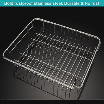 iPEGTOP Expandable Dish Drying Rack with Utensil Holder