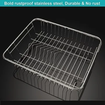 iPEGTOP Expandable Dish Drying Rack with Utensil Holder