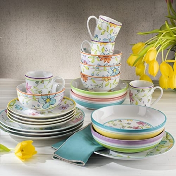 Euro Ceramica Charlotte Stoneware 16-Piece Dinnerware Set